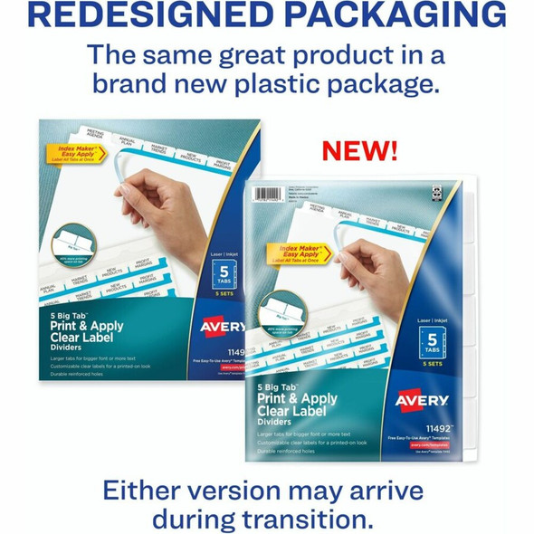 Avery&reg; Big Tab Index Divider 11492 SPR-AVE11492