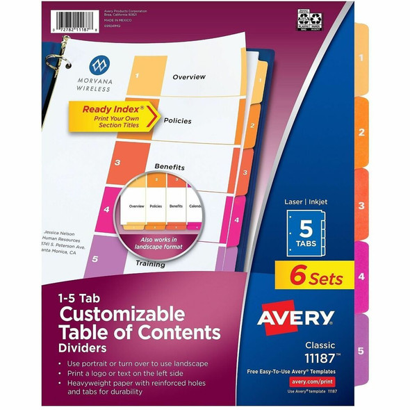 Avery Ready Index Index Divider 11187