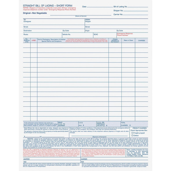 TOPS  Bill of Lading Form 3847