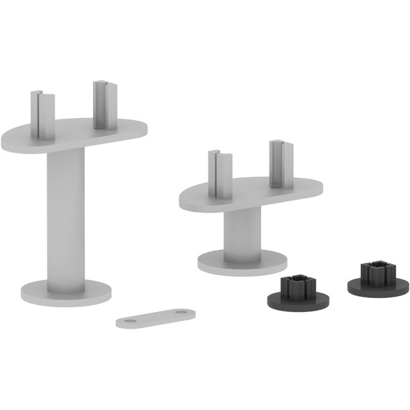Lorell Adaptable Panel System Straight Connector Set - Steel - Silver - 1 Set
