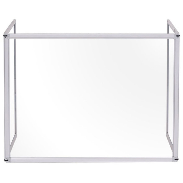 MasterVision Desktop Divider Glass Barrier - Aluminum - Glass