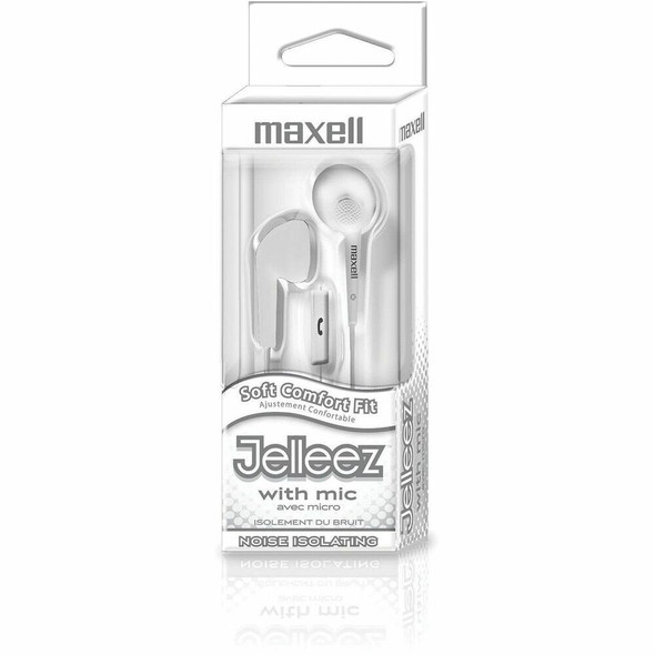 Maxell Jelleez JELM-WH Earset - Earbud - 4 ft Cable - White - 1 Each
