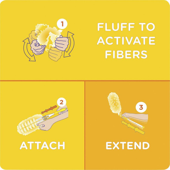 Swiffer 360 Dusters Extender Kit - 36" Handle Length - Plastic Handle - White - 6 / Carton