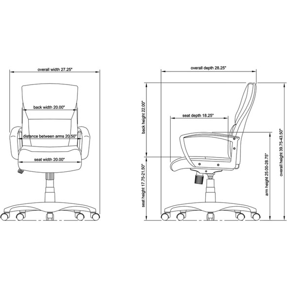 Lorell Euro Chair 84570 SPR-LLR84570