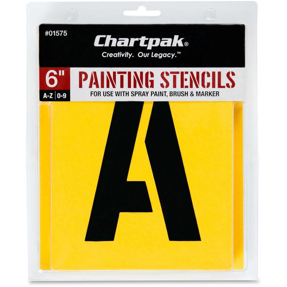 Chartpak Painting Letters/Numbers Stencils - 6" - Gothic - Yellow Chartpak Painting Letters/Numbers Stencils - 6" - Gothic - Yellow