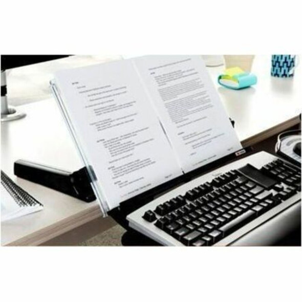 3M In-Line Document Holder - 4" Height x 18" Width - Black, Clear - Plastic DH640 SPR-MMMDH640