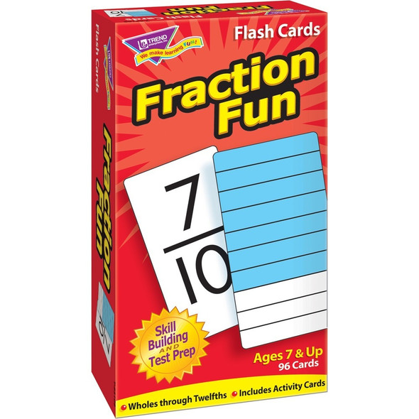 Trend Fraction Fun Flash Cards - Learning - Educational - 96 / Box