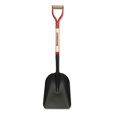 Steel Scoop, 15 in L x 11 in W Blade, 30 in North American Hardwood D-Grip Handle