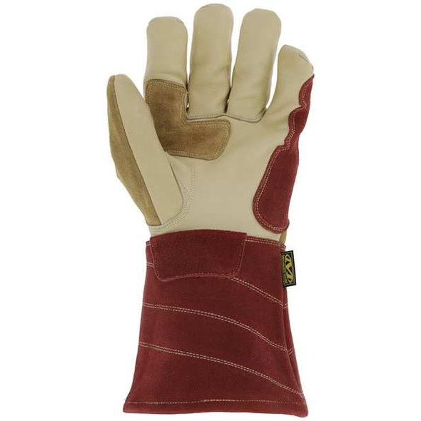 Torch Pulse Welding Gloves, Gauntlet Cuff, Keystone Thumb, Cowhide Leather, 10, 1 PR