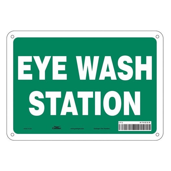 Eye Wash Station, 10 in W x 7 in H, Vertical Rectangle, Aluminum, 470Z25