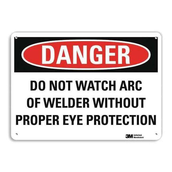 Lyle Danger Sign,4 Hole Mount,14inWx10inH, U3-1377-RA_14X10 U3-1377-RA_14X10