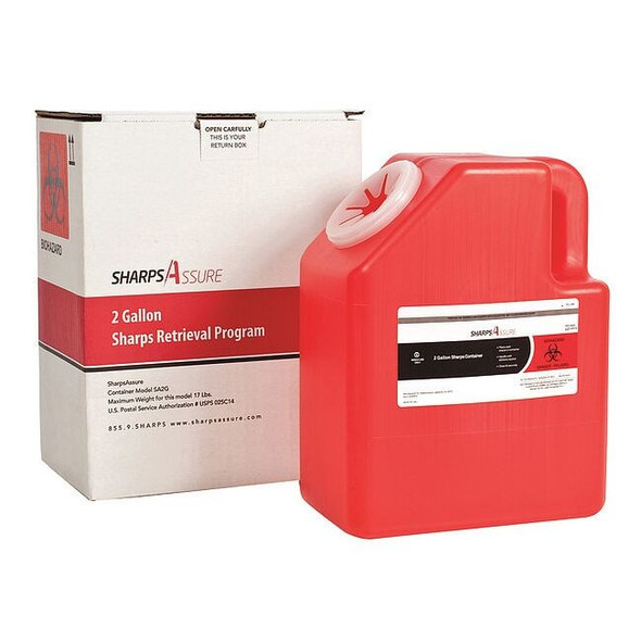 Sharps Assure Sharps Container,28 gal.,Red,Snap Lid SA2G
