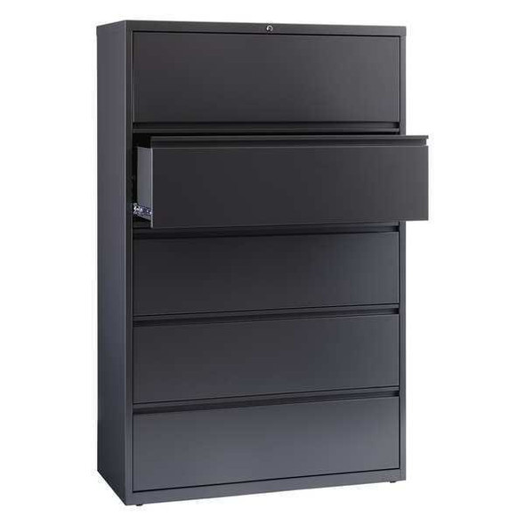Hirsh 42" W 5 Drawer Lateral File Cabinet, Charcoal,  A4/Legal/Letter 17651