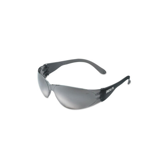 Checklite® CL1 Frameless Safety Glasses, Polycarbonate Silver Mirror Lens, Duramass®, Smoke Polycarbonate Temples