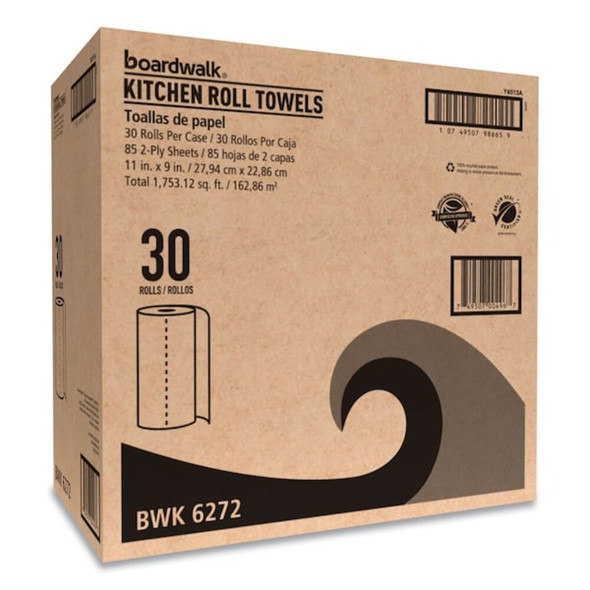 Boardwalk Perforated Roll Paper Towels, 2 Ply, 85 Sheets, White, 30 PK WPBWK6272