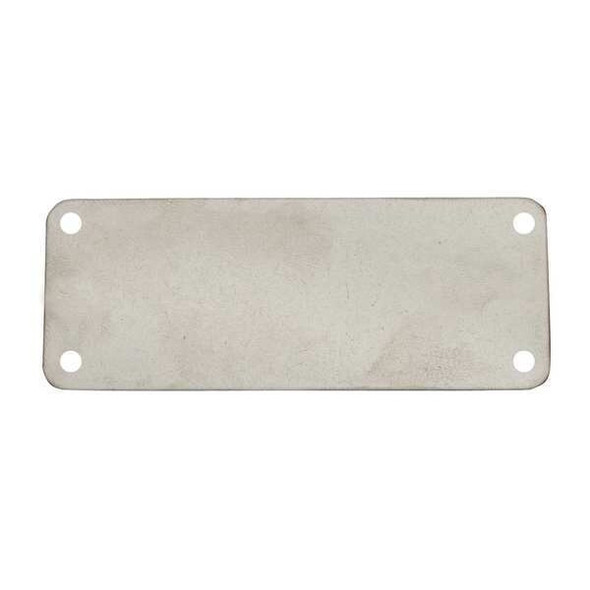 Blank Tag, Aluminum, 1 1/2 in H x 3 in W, Silver, Rectangle, 10 PK