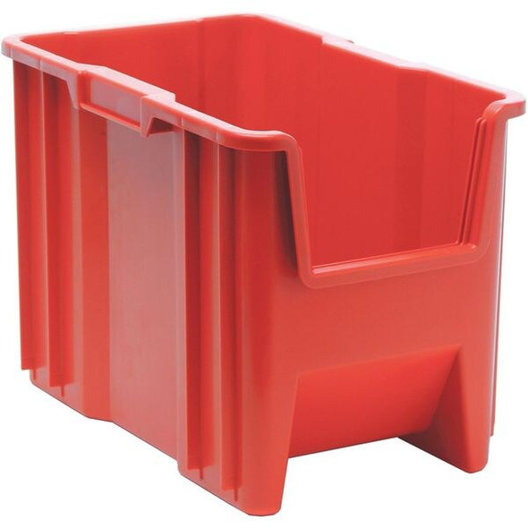 Storage Bin, Polyethylene, Red, 12 1/2 in H, 10 7/8 in W, 17 1/2 in L