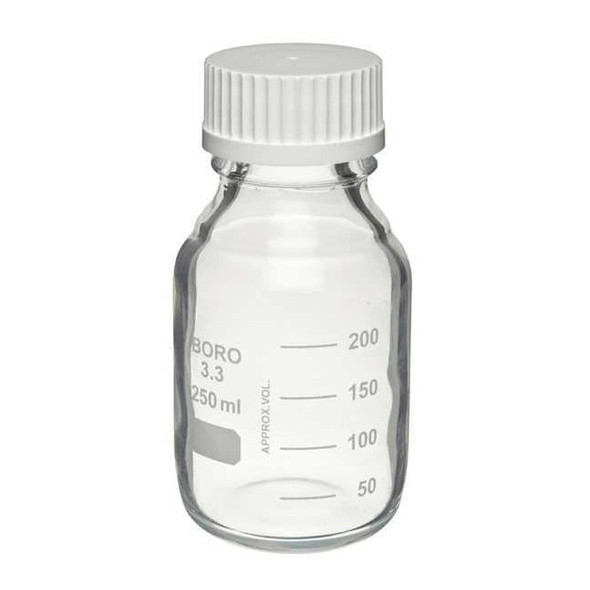 Wheaton Safety Coated Media Bottle,250mL,PK12 W219937