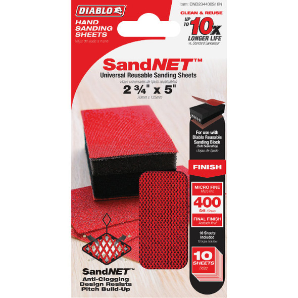 Diablo 10pk 2-3/4" 400g Sandnet DND234400S10N