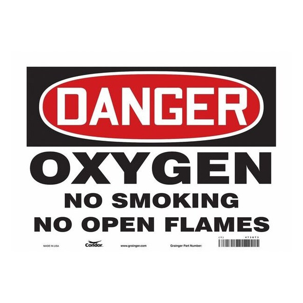 No Smoking Sign, 10" H, 14 in W, Vinyl, Horizontal Rectangle, English, 473U73