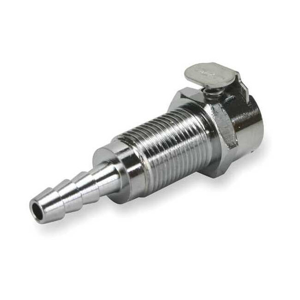 Colder 1/4" Barb Chrome Plated Brass Panel Mount Coupler LCD16004