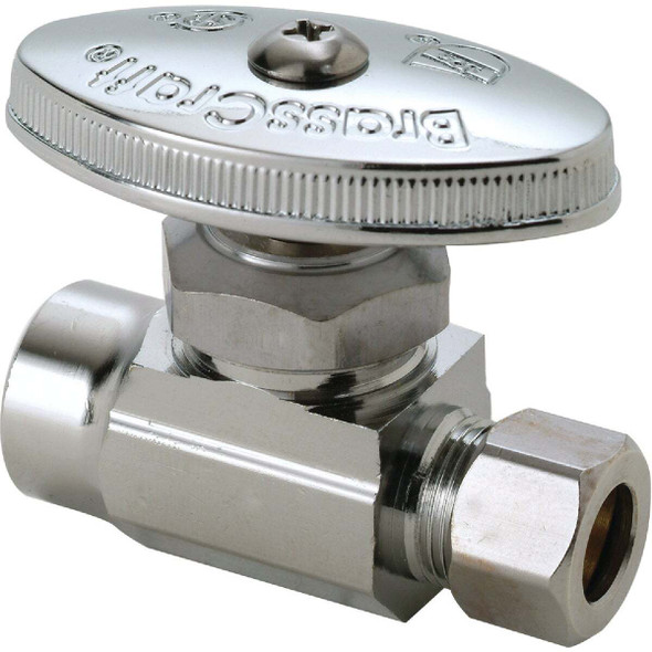 BrassCraft 1/2 In. Sweat x 3/8 In. OD Brass Compression Straight Valve R14X CD