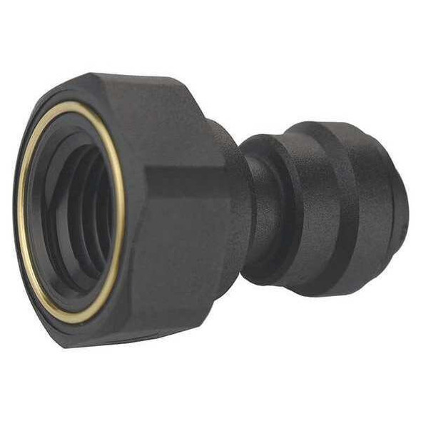 John Guest Female Adapter,Black,1/4" Tube Size,PK10 PP450822E John Guest Female Adapter,Black,1/4" Tube Size,PK10 PP450822E