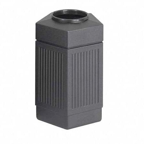 Safco Canmeleon 30 gal Pentagon Outdoor Can, Black, None, Plastic, 18 in 9485BL