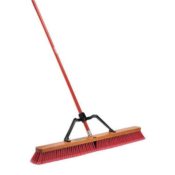 Libman 36 in Sweep Face Push Broom, Black, Red 1101003