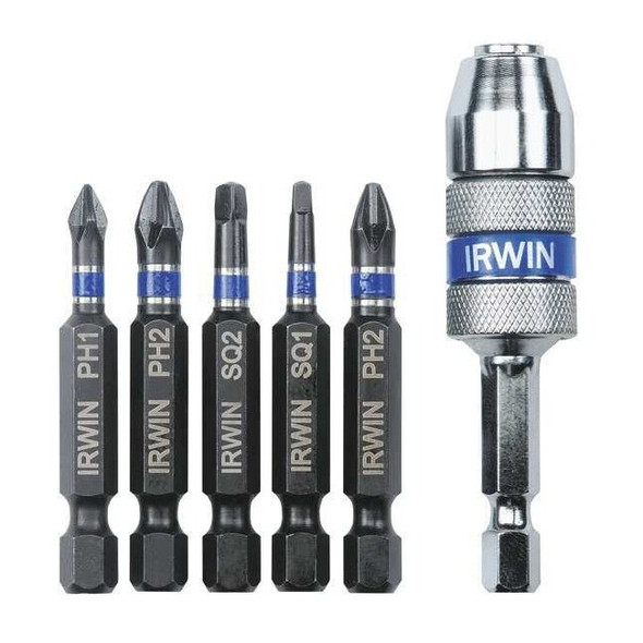 Irwin DriverBitSet,6pcs,Steel,Shank:1/4" IWAF1306