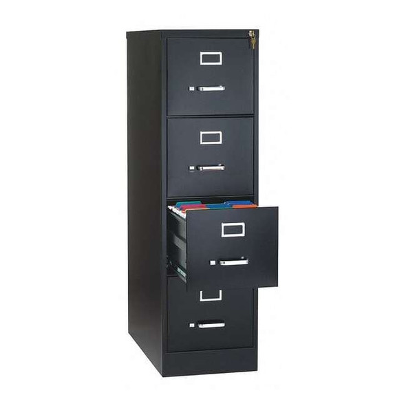 Hirsh 15" W 4 Drawer Vertical File Cabinet, Black,  Letter 16699