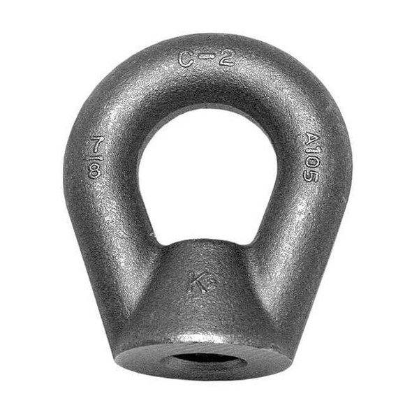 Oval Eye Nut, 1-1/2"-6 Thread Size, 2-7/32 in Thread Lg, Steel, Black Oxide