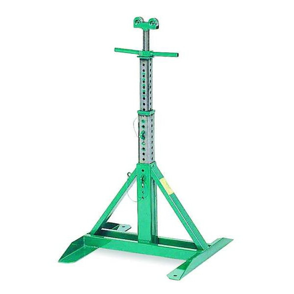Telescoping Reel Stand, Adjustable, 28 In Max Height, Load Capacity 2,500 lb, Green, Steel