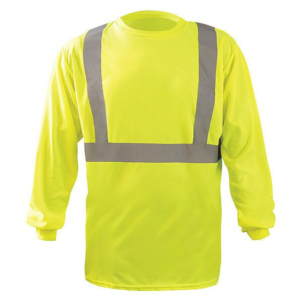 Unisex Long Sleeve T-Shirt, Polyester, Pullover, Yellow, XL