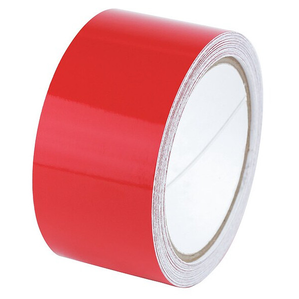 Reflective Safety Tape Vinyl Red, 2" W x 10 yd. L, 5.5 mil Thick