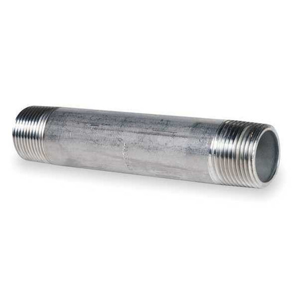1-1/4" MNPT x 8" TBE Stainless Steel Pipe Nipple Sch 40