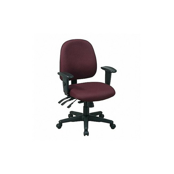 Desk Chair Desk Chair, Adjustable Arms, 3-1/2" Height, Fabric, Red