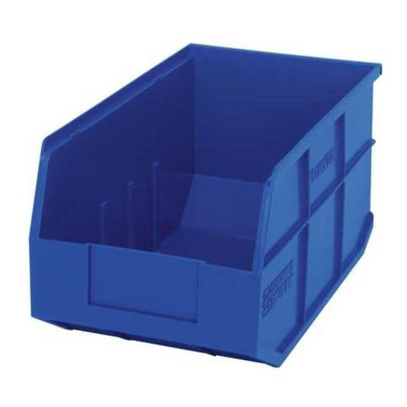 Shelf Storage Bin, Polypropylene, Blue, 7 in H, 8 1/4 in W, 14 in L