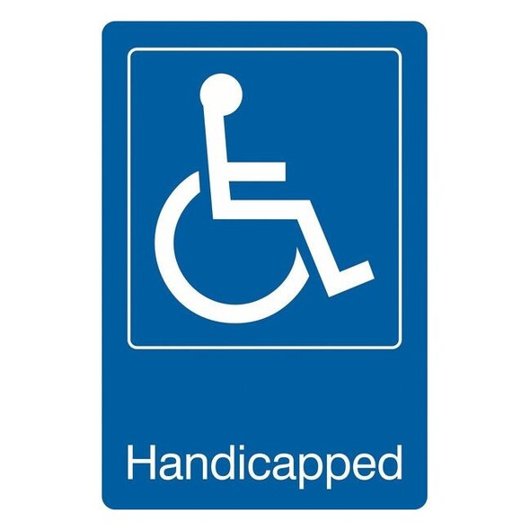 No Header, HANDICAPPED, 6 in W x 9 in H, Vertical Rectangle, Acrylic