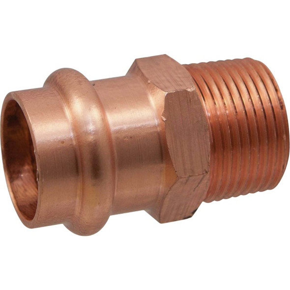 NIBCO 1/2 In. Press x 1/2 In. Male Copper Adapter (10-Pack) 9030601PCCP