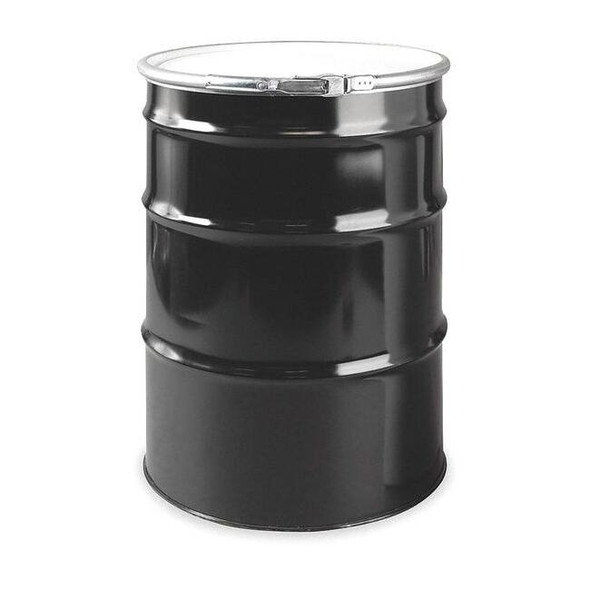 Open Head Transport Drum, Steel, 55 gal, Unlined, Black