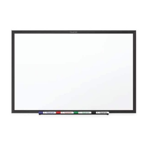 Dry Erase Board, Melamine, 48 in, 96 in, Aluminum Frame, White, Gloss