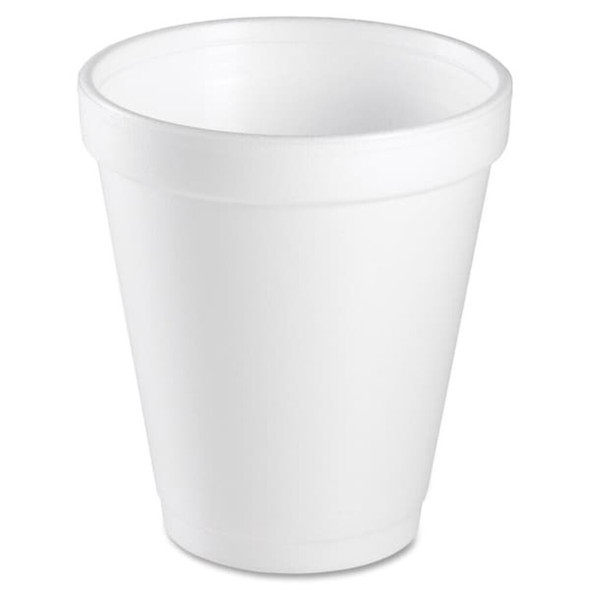 Dart Disposable Cup, Hot-Cold, Foam, 8 oz, White, PK1000 8J8