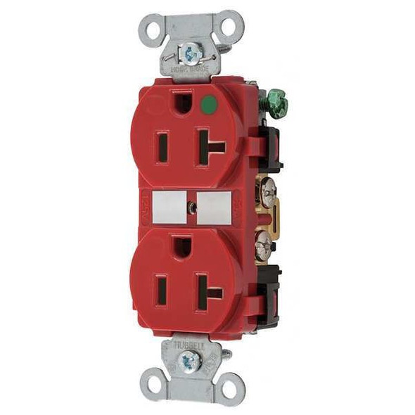 Hubbell Wiring Device-Kellems Receptacle,Red,20 A,2P3W,Back; Side,1PK 8300RED Hubbell Wiring Device-Kellems Receptacle,Red,20 A,2P3W,Back; Side,1PK 8300RED