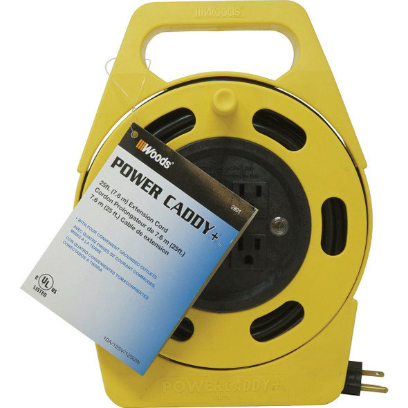 Southwire Woods Power Caddy 25 Ft. 16/3 Retractable Extension Cord Reel