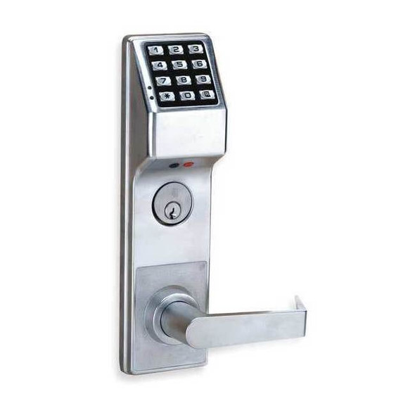 Locdown Electronic Lock,Brushed Chrome,12 Button DL3500CRL US26D
