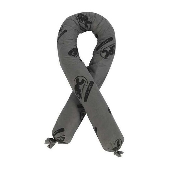 Brady Sorbent Sock, 12 gal, 3 in x 48 in, Universal, Gray, 12 PK AW412