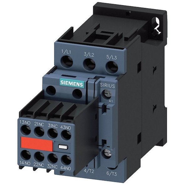 Siemens IEC Magnetic Contactor, 2NC/2NO, 110V-120V AC, 3 P, Non-Reversing, Screw 3RT20271AK643MA0