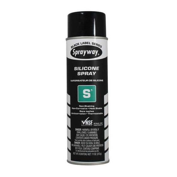 Sprayway Silicone Lubricant, 11 oz, Aerosol Can, Silicone, Colorless SW292