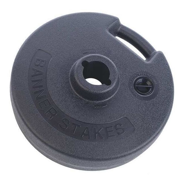 Banner Stakes PLUS Barrier System Base,Plastic,Blk PL4024